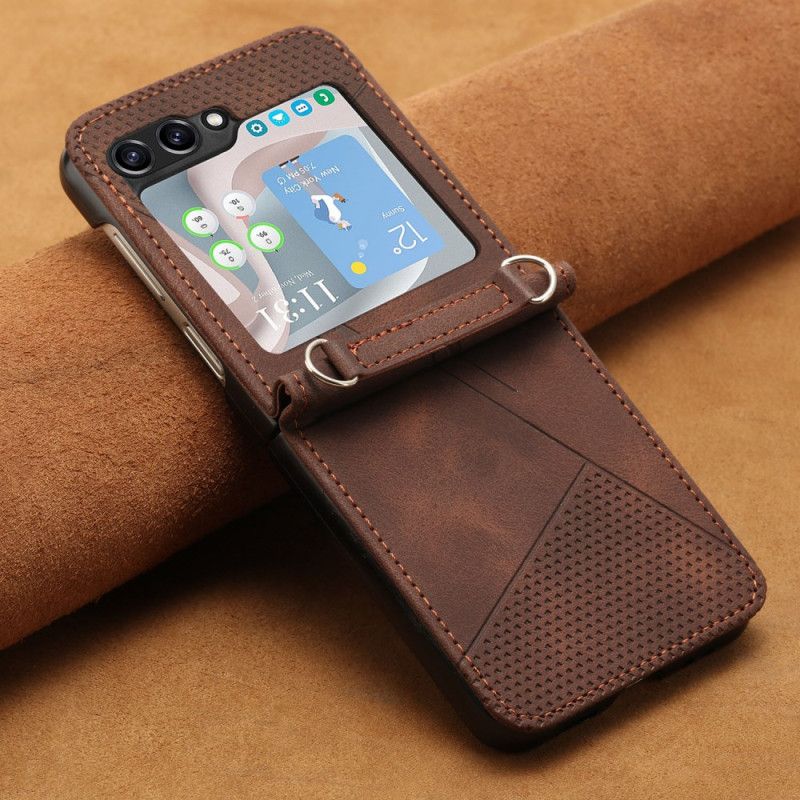Kuori Samsung Galaxy Z Flip 7 Fe Geometrinen Kuvio Olkahihnalla