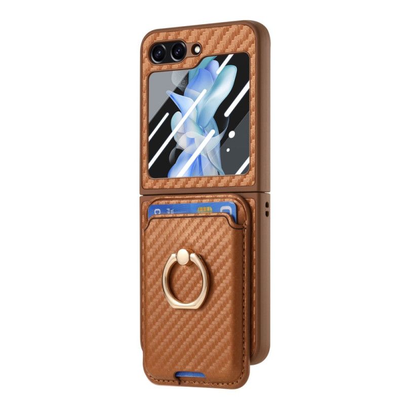 Kuori Samsung Galaxy Z Flip 7 Fe Hiilikuituinen Korttikotelo