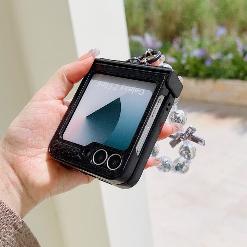 Kuori Samsung Galaxy Z Flip 7 Fe Keinonahkainen Ja Uniikki Rannehihna Suojakuori