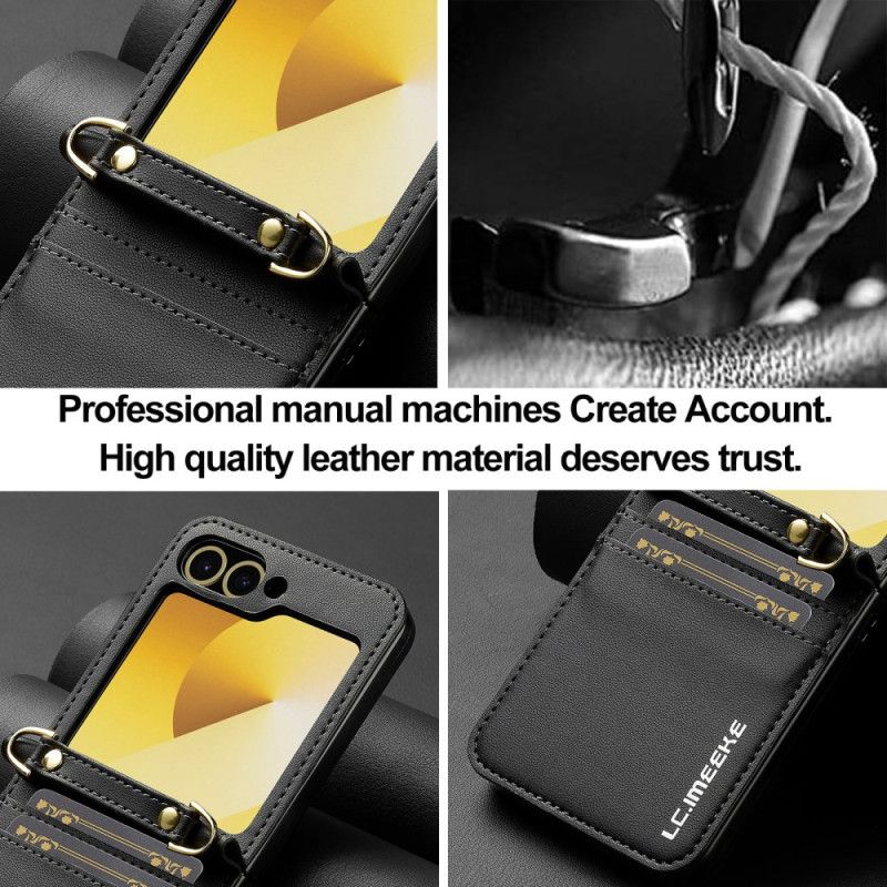 Kuori Samsung Galaxy Z Flip 7 Fe Korttikotelo Ja Pitkä Hihna