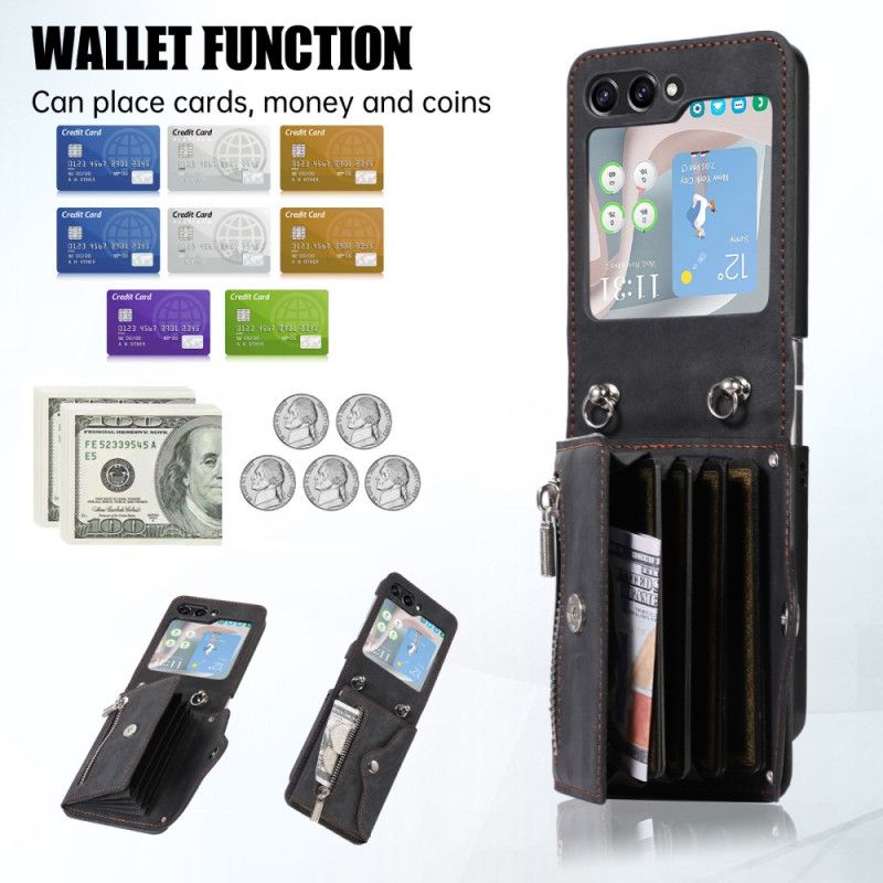Kuori Samsung Galaxy Z Flip 7 Fe Lompakko Ja Olkahihna