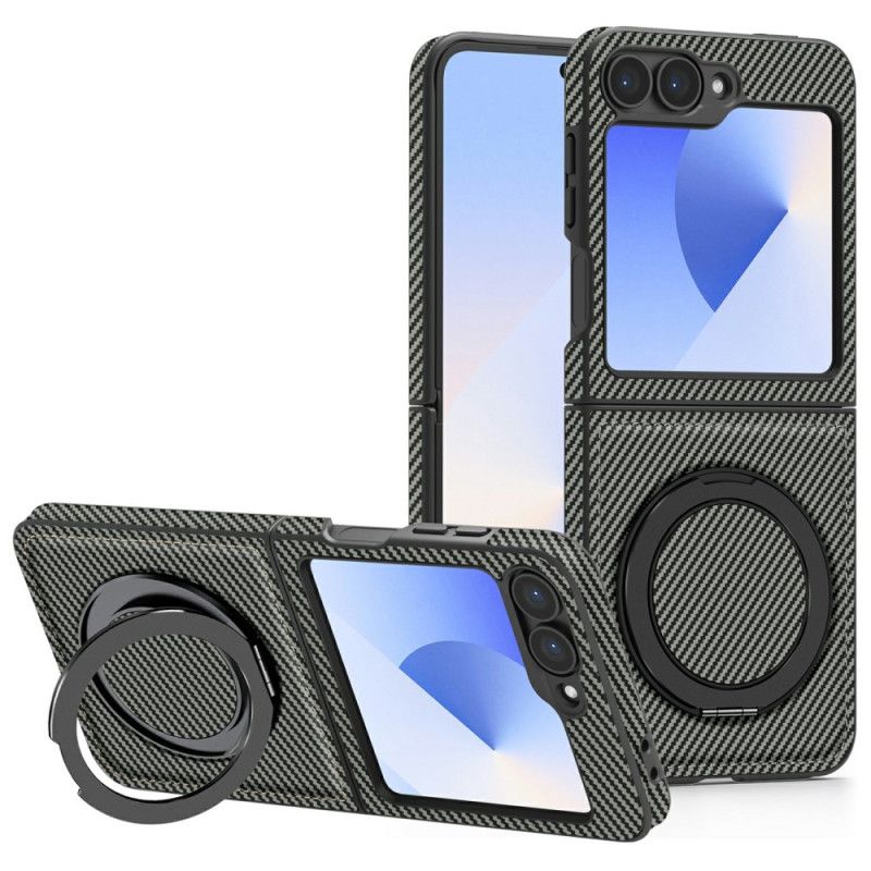 Kuori Samsung Galaxy Z Flip 7 Fe Magneettinen Hiilikuitu Ja Jalusta