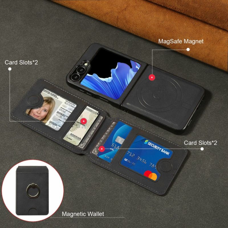 Kuori Samsung Galaxy Z Flip 7 Fe Magneettinen Ja Irrotettavalla Korttipidikkeellä Suojakuori