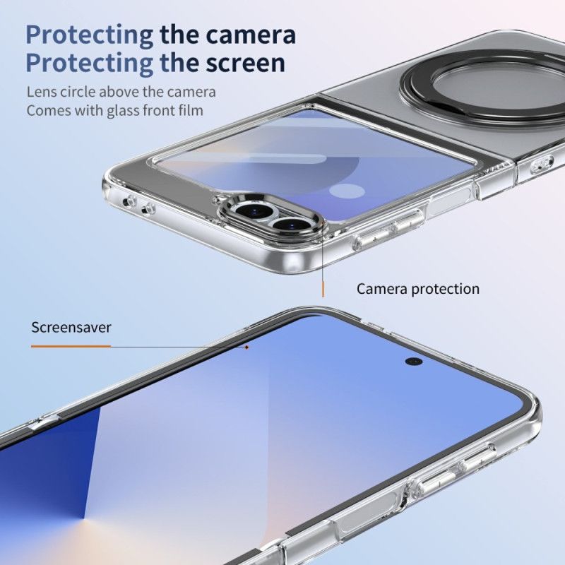 Kuori Samsung Galaxy Z Flip 7 Fe Magneettinen Jalusta Ja Hd-näytönsuoja