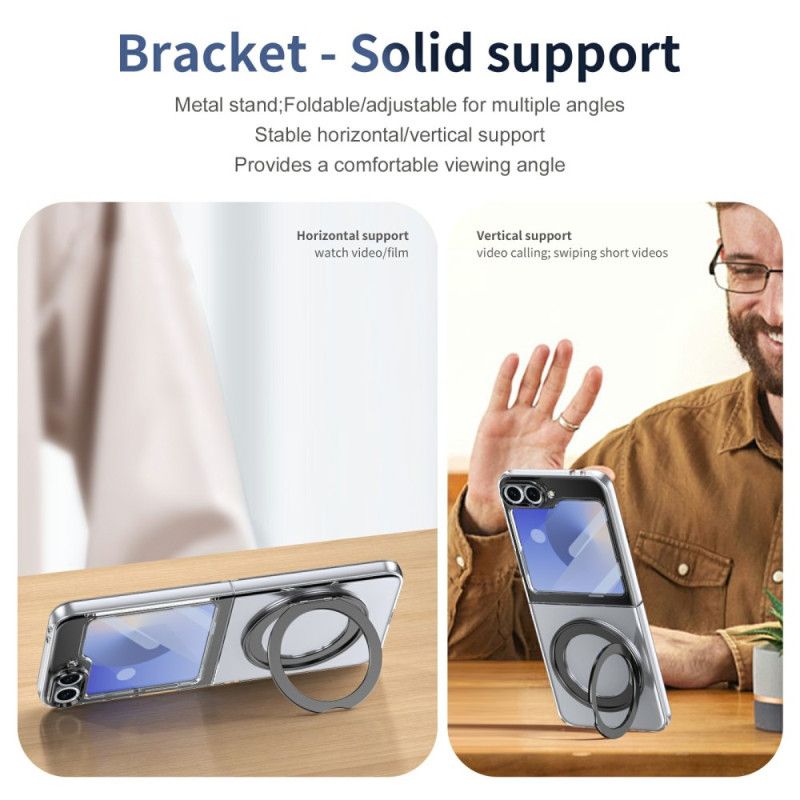 Kuori Samsung Galaxy Z Flip 7 Fe Magneettinen Jalusta Ja Hd-näytönsuoja