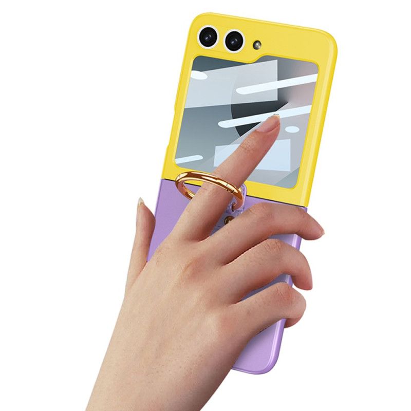Kuori Samsung Galaxy Z Flip 7 Fe Magneettinen Saranasuoja Ja Kaksivärinen Jalusta Suojakuori