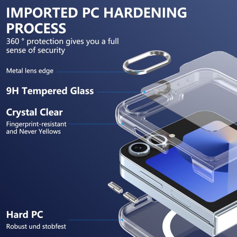 Kuori Samsung Galaxy Z Flip 7 Fe Magsafe-yhteensopiva Läpikuultava Näytönsuojalla