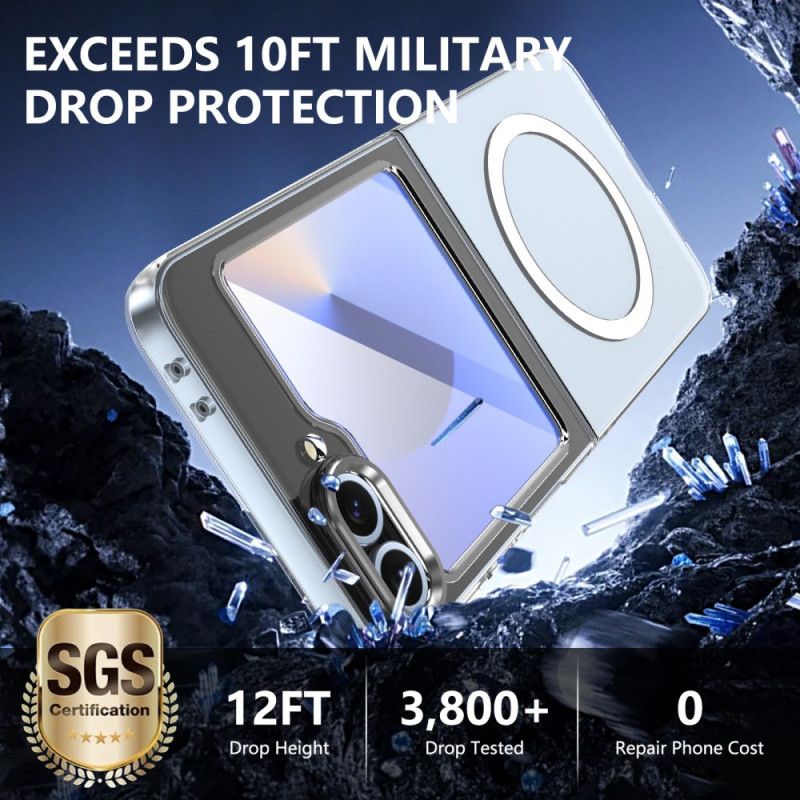 Kuori Samsung Galaxy Z Flip 7 Fe Magsafe-yhteensopiva Läpikuultava Näytönsuojalla