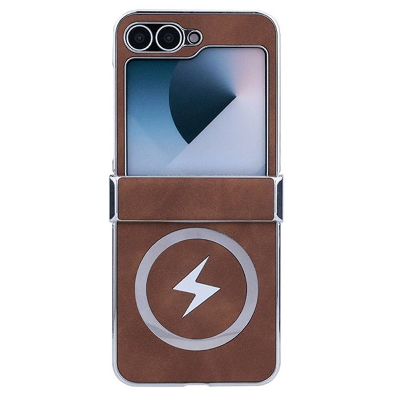 Kuori Samsung Galaxy Z Flip 7 Fe Magsafe-yhteensopiva Nahkaefekti