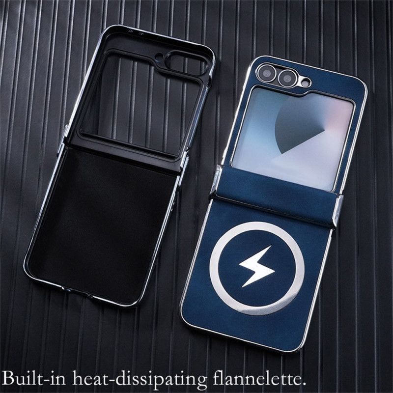 Kuori Samsung Galaxy Z Flip 7 Fe Magsafe-yhteensopiva Nahkaefekti
