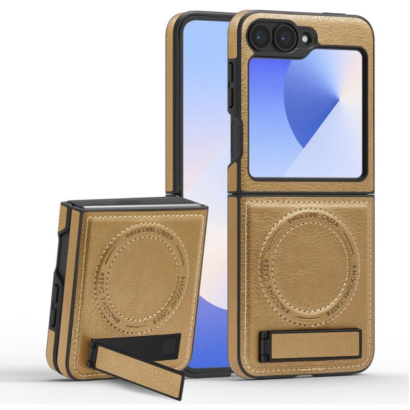 Kuori Samsung Galaxy Z Flip 7 Fe Magsafe-yhteensopiva Nahkaefekti Jalusta