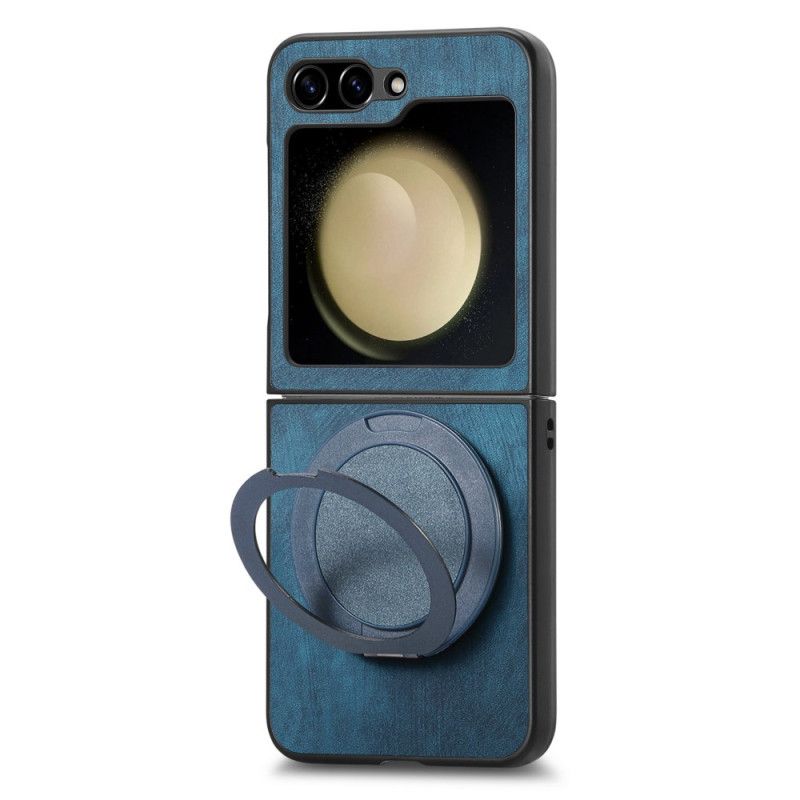 Kuori Samsung Galaxy Z Flip 7 Fe Mokkanahkaefekti Pyörivällä Jalustalla