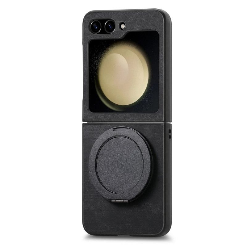 Kuori Samsung Galaxy Z Flip 7 Fe Mokkanahkaefekti Pyörivällä Jalustalla