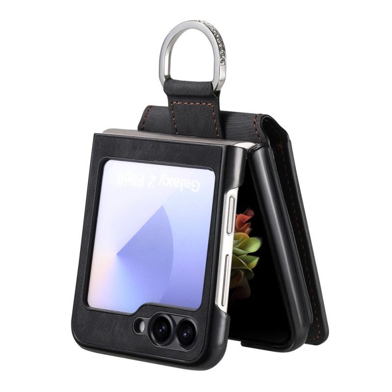 Kuori Samsung Galaxy Z Flip 7 Fe Mokkanahkakuvio Korttikotelolla Suojakuori