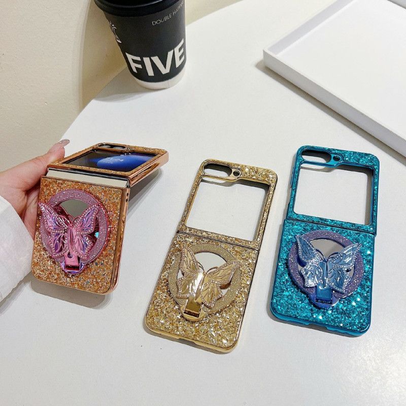 Kuori Samsung Galaxy Z Flip 7 Fe Strassilla Koristeltu Perhosjalusta