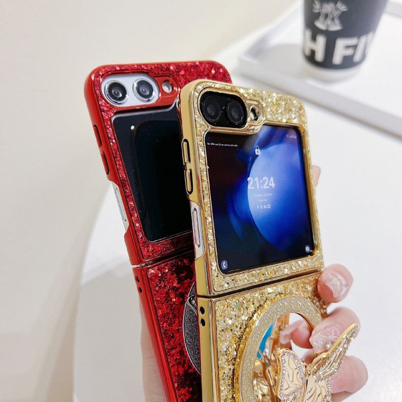 Kuori Samsung Galaxy Z Flip 7 Fe Strassilla Koristeltu Perhosjalusta