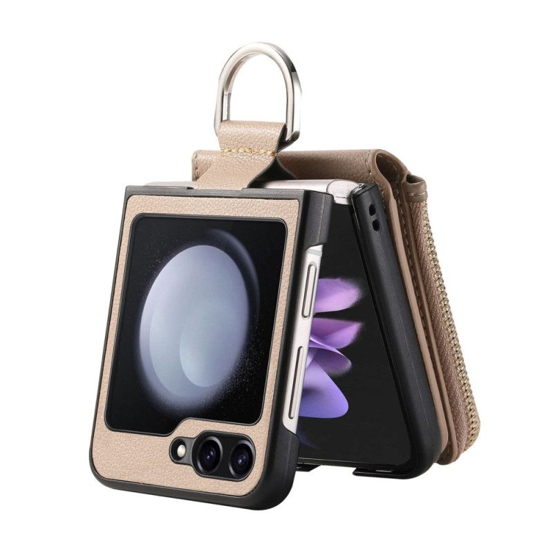Kuori Samsung Galaxy Z Flip 7 Fe Vetoketjullinen Tasku Ja Sormuspidike Suojakuori