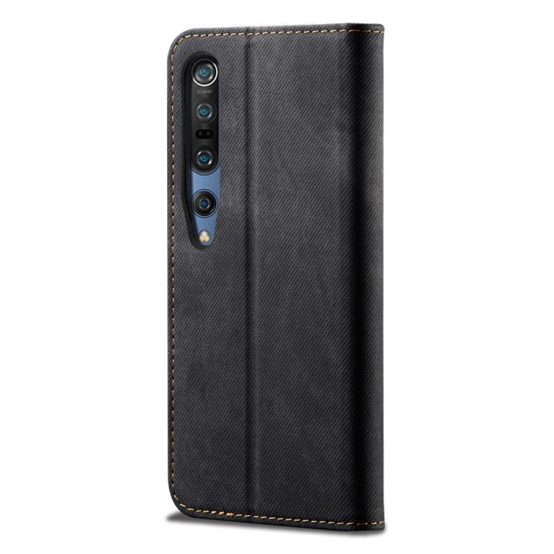 Flip Kotelot Xiaomi Mi 10 / 10 Pro Tummansininen Musta Farkkukangas Suojakuori