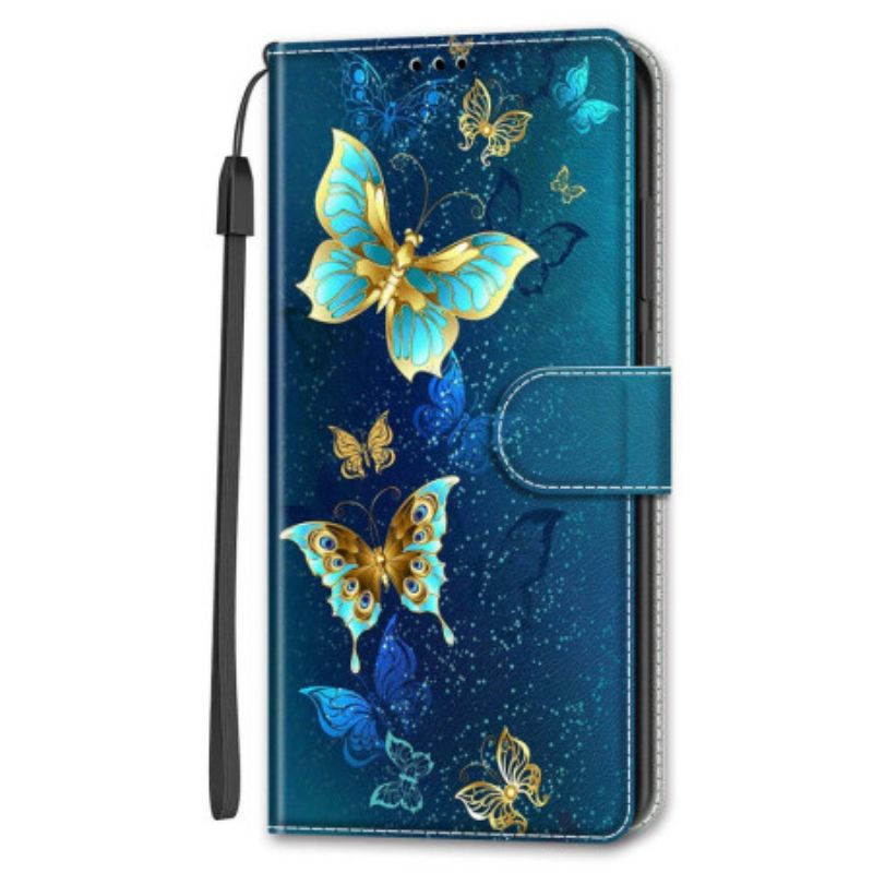 Kotelot Samsung Galaxy S24 5g Kaksi Perhosta Hihnalla Suojakuori