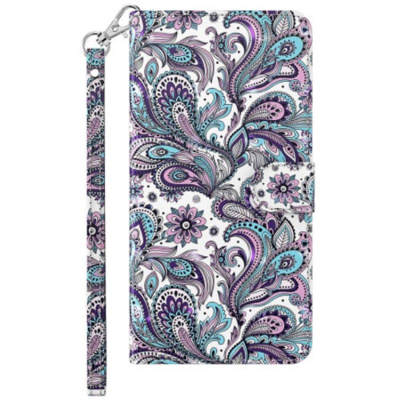 Kotelot Samsung Galaxy S24 5g Paisley-kuvio Hihnalla