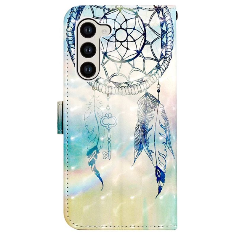 Nahkakotelo Samsung Galaxy S24 5g Sininen Akvarelli Unensieppaaja