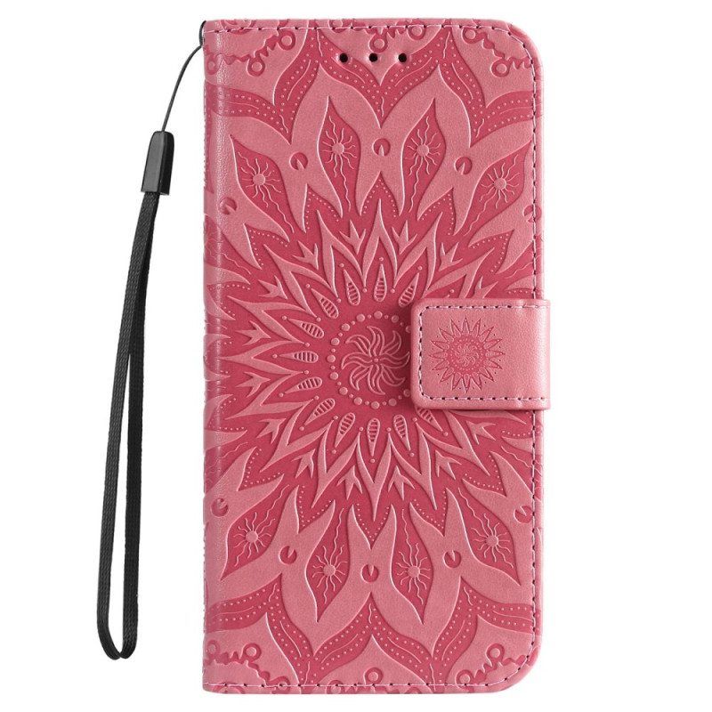 Kotelot iPhone 14 Pro Max Mandala-aurinko Kaulanauhalla