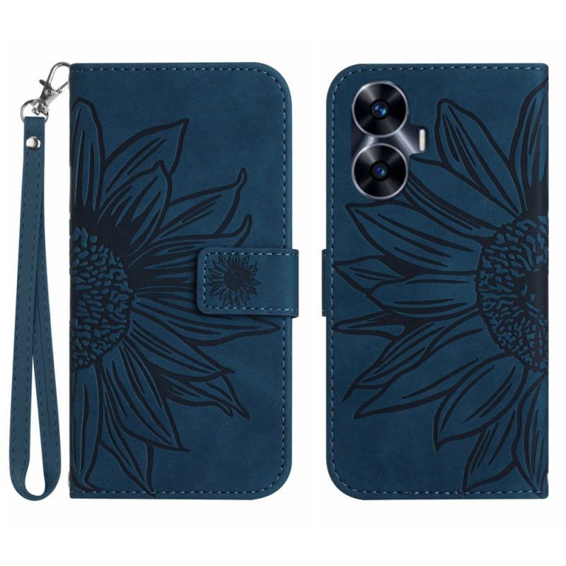 Kuoret Realme C55 Auringonkukkakuvioinen Ranneke