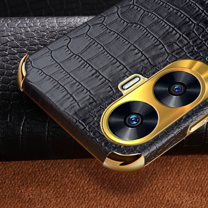 Kuori Realme C55 Krokotiilikuvioinen Ja Renkaalla Varustettu Pidike