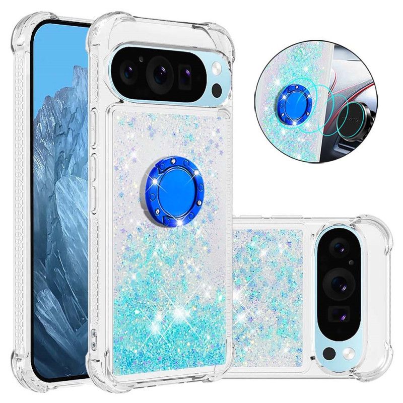 Kuori Google Pixel 9 Pro Glitter Ring -tuki