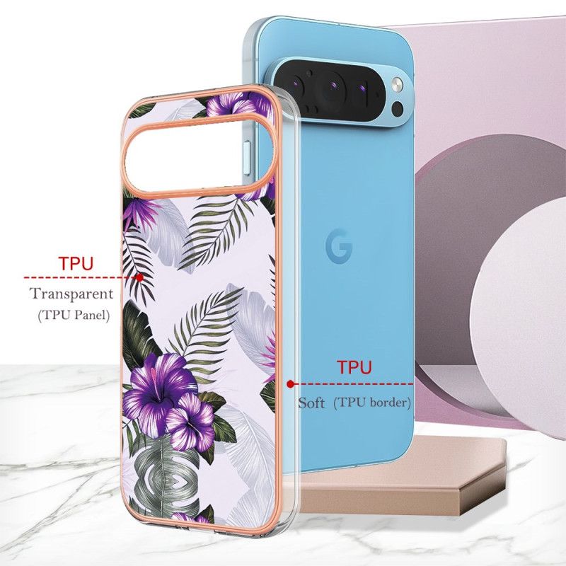 Kuori Google Pixel 9 Pro Violetti Kukka
