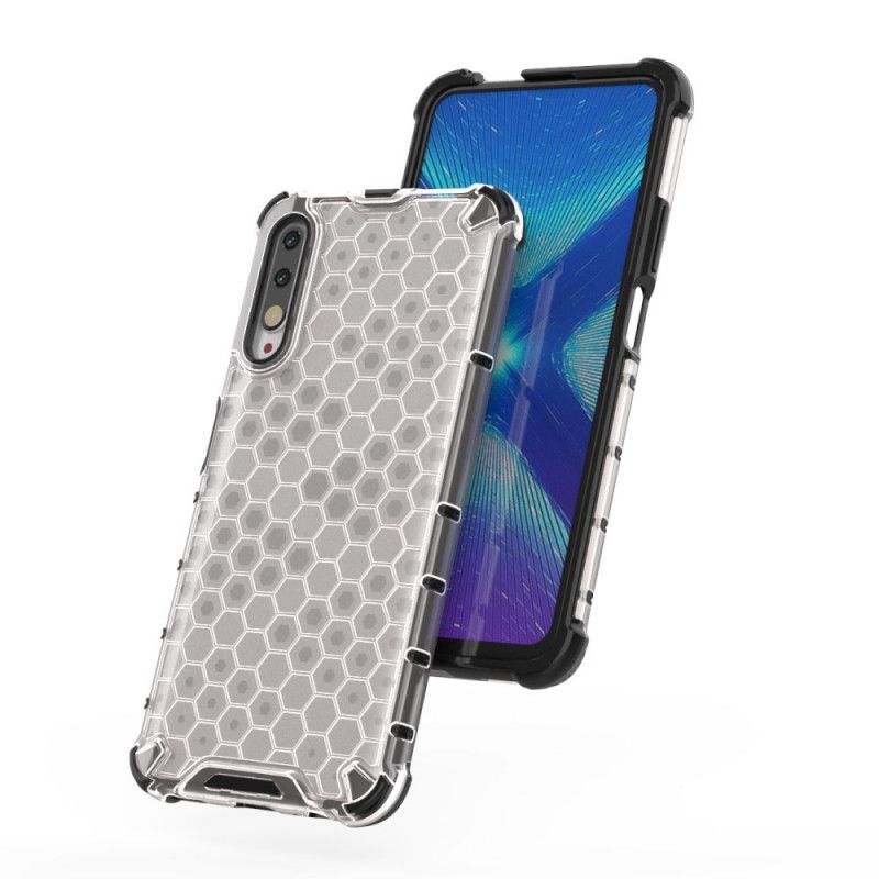 Kuori Honor 9X Pro Valkoinen Musta Hunajakennotyyli Suojakuori