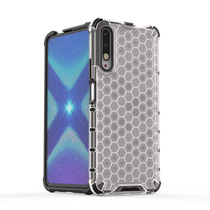 Kuori Honor 9X Pro Valkoinen Musta Hunajakennotyyli Suojakuori