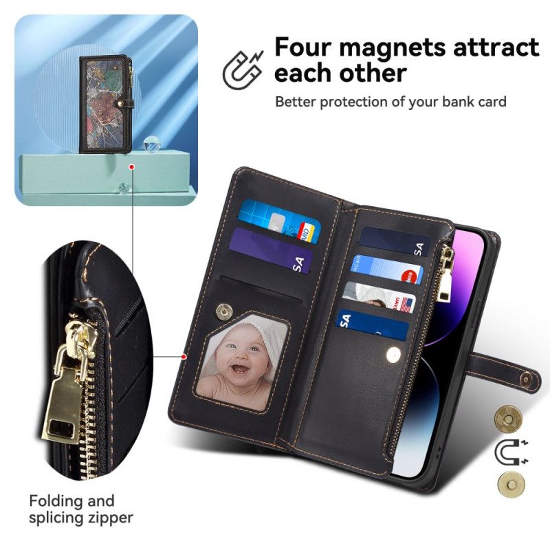 Kotelot Samsung Galaxy M55 5g Rfid-esto Kaulanauhalla Ja Olkahihnalla Eseble