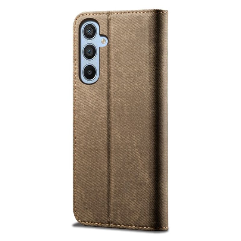 Nahkakotelo Samsung Galaxy M55 5g Farkkukangas Suojakuori