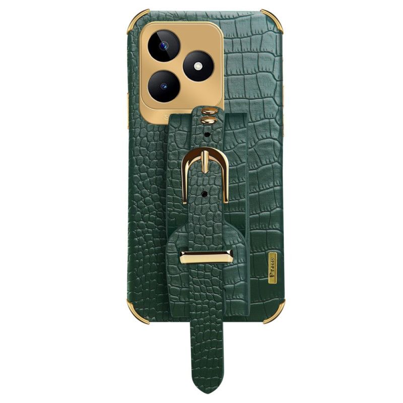 Kuori Realme C53 Krokotiilikuvioinen Rannekkeen Tuki