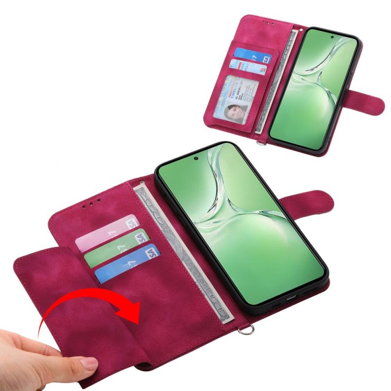 Kotelot Oneplus 13r Mokkanahkainen Pitsikuvio Jossa Hihna Ja Olkahihna Suojakuori