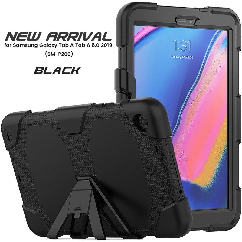 Kuori Samsung Galaxy Tab A 8" (2019) Punainen Musta Kestävä Silikoni Suojakuori