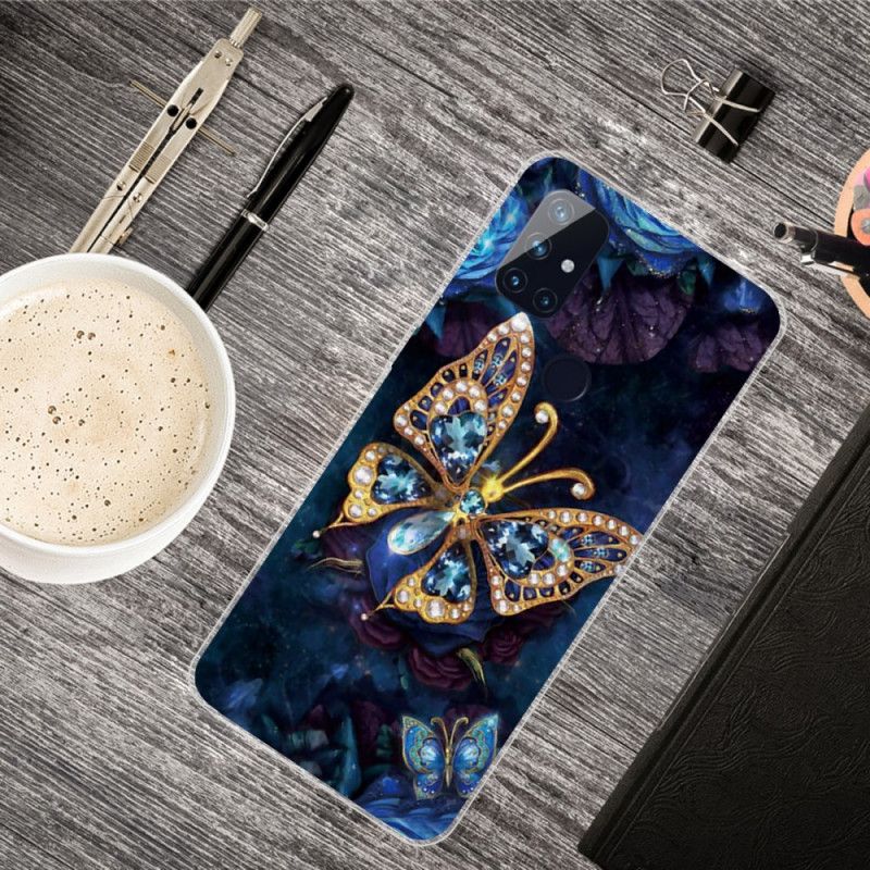 Kuori OnePlus Nord N100 Tummansininen Tummansininen Ylellinen Perhonen
