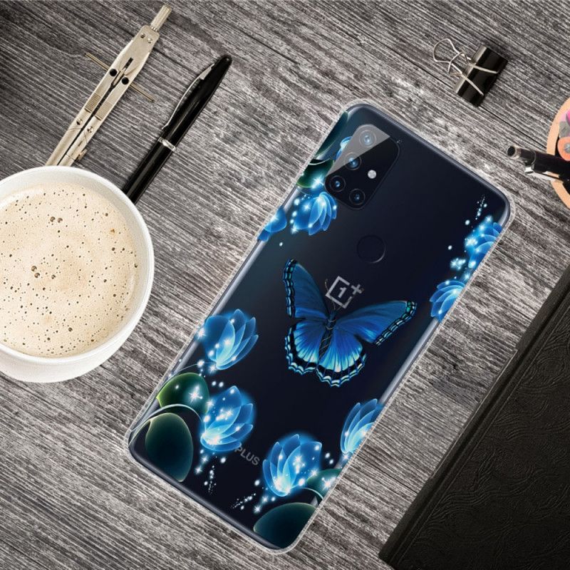 Kuori OnePlus Nord N100 Tummansininen Tummansininen Ylellinen Perhonen