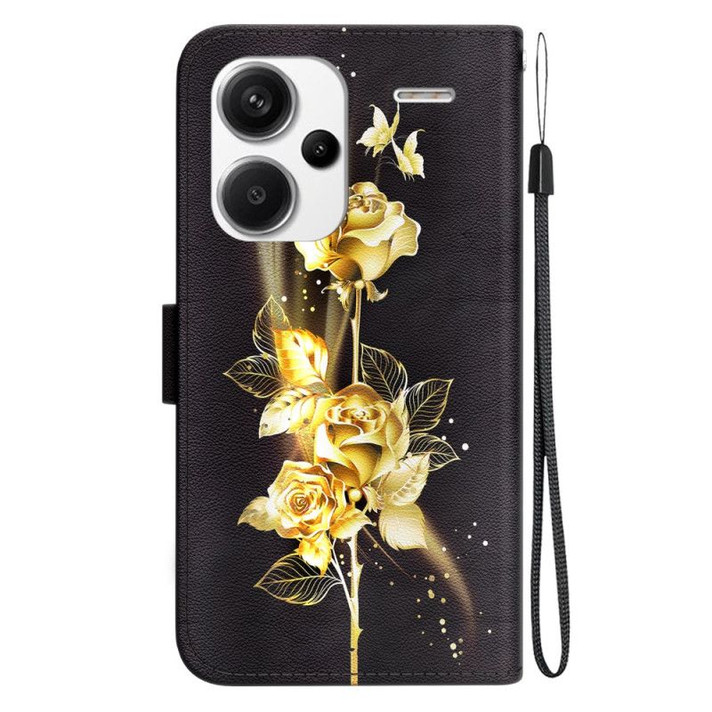 Kotelot Xiaomi Redmi Note 13 Pro Plus 5g Puhelinkuoret Kultaisia Ja Vaaleanpunaisia Perhosia