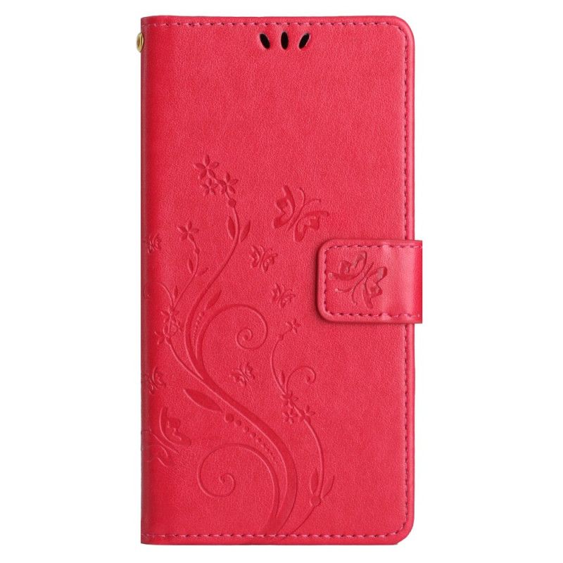 Kuoret Xiaomi Redmi Note 13 Pro Plus 5g Kukkia Ja Perhosia Kaulanauhalla