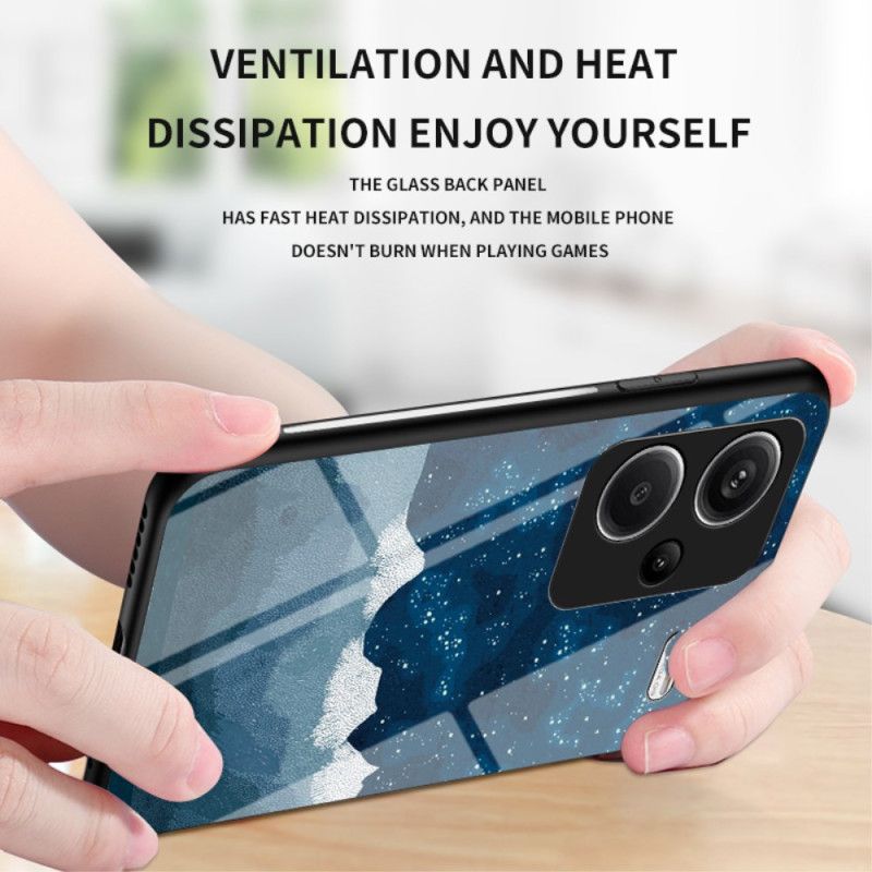 Kuori Xiaomi Redmi Note 13 Pro Plus 5g Starry Crescent Moon Karkaistu Lasi Suojakuori