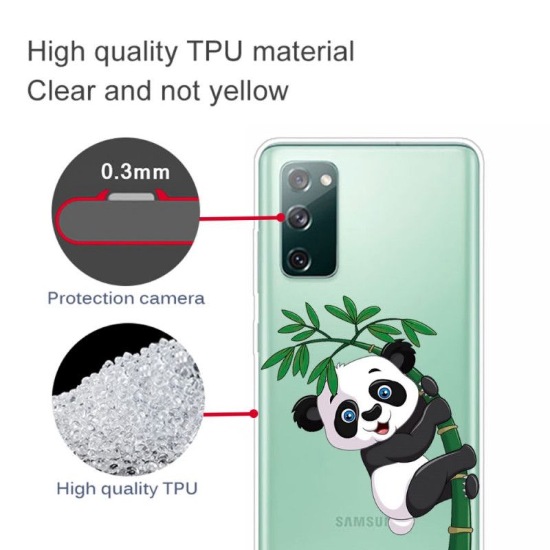 Kuori Samsung Galaxy S20 FE Läpinäkyvä Panda Bambulla