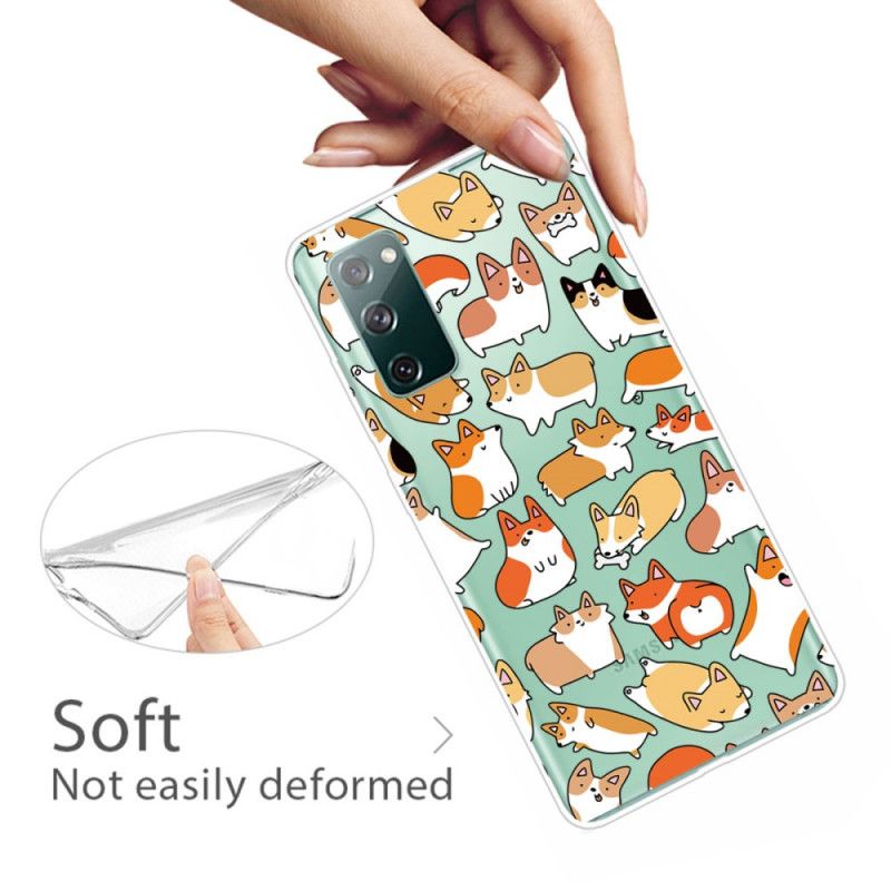 Kuori Samsung Galaxy S20 FE Läpinäkyvä Useita Koiria