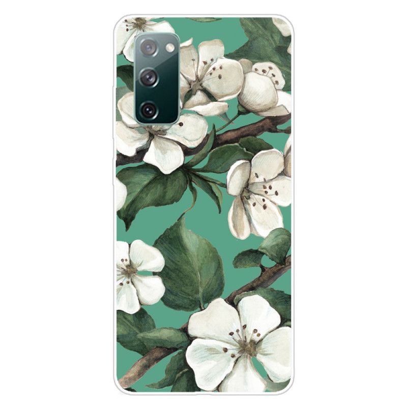 Kuori Samsung Galaxy S20 FE Maalatut Valkoiset Kukat