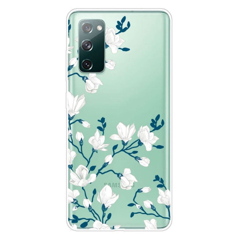 Kuori Samsung Galaxy S20 FE Valkoisia Kukkia