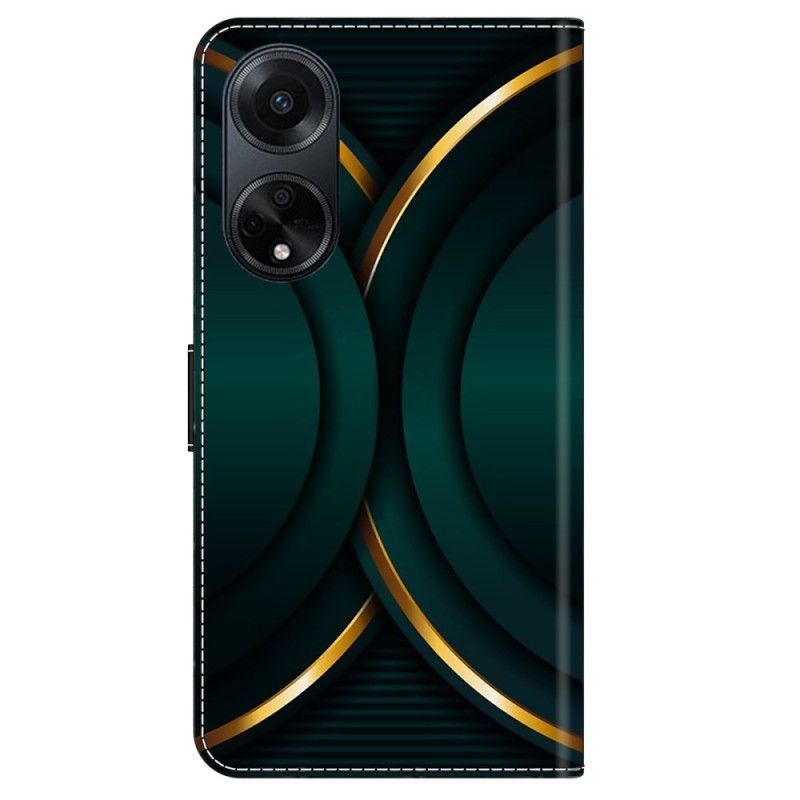 Nahkakotelo Oppo A98 5g Kultainen Ääriviiva