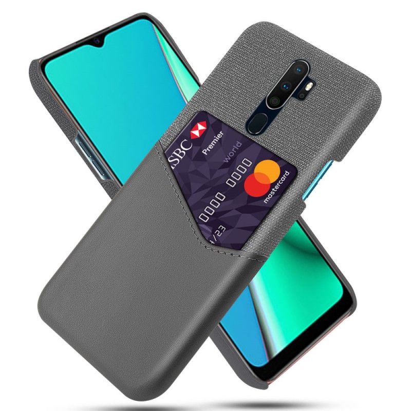Kuori Oppo A9 2020 Tummansininen Harmaa Ksq-Kortin Haltija Suojakuori