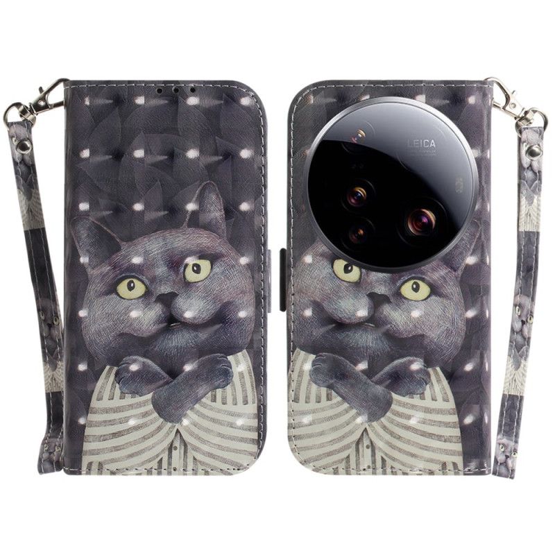 Kotelot Xiaomi 15 Ultra Harmaa Kissa Ja Nauha