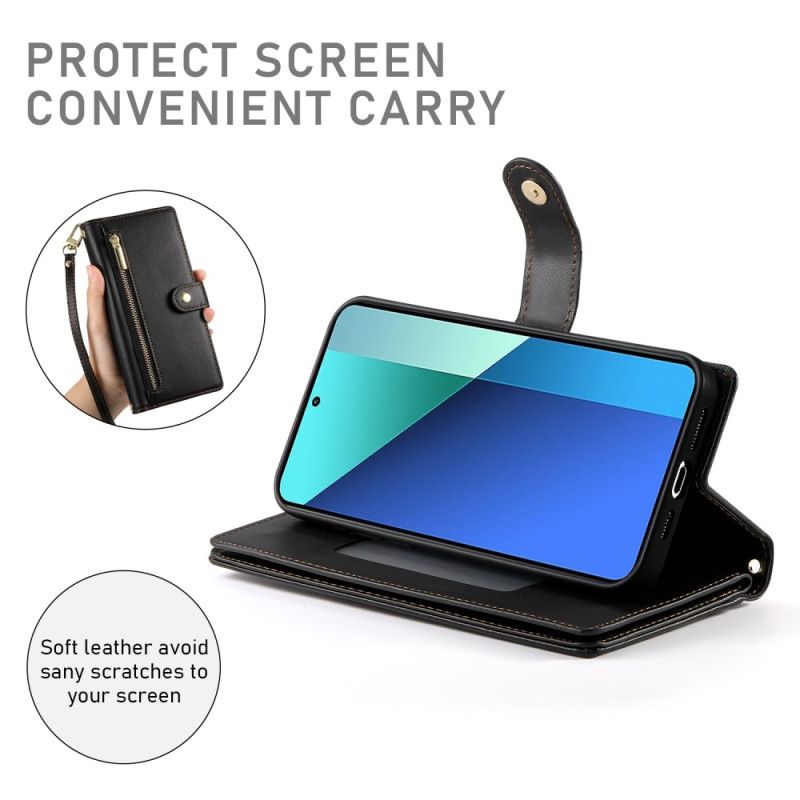 Nahkakotelo Xiaomi 15 Ultra Lompakko Jossa Hihna Ja Olkahihna